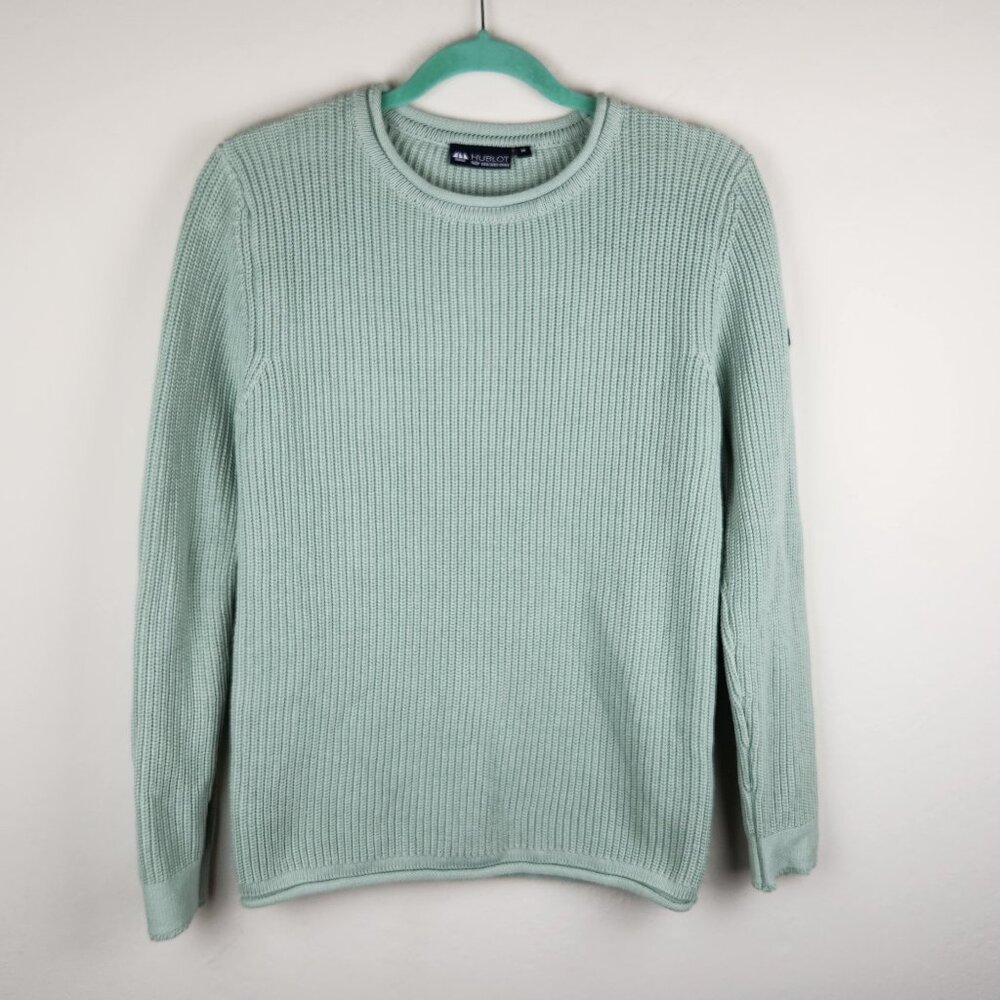Hublot Mode Marine France Roll Neck Fisherman Sweater Light Teal sz M